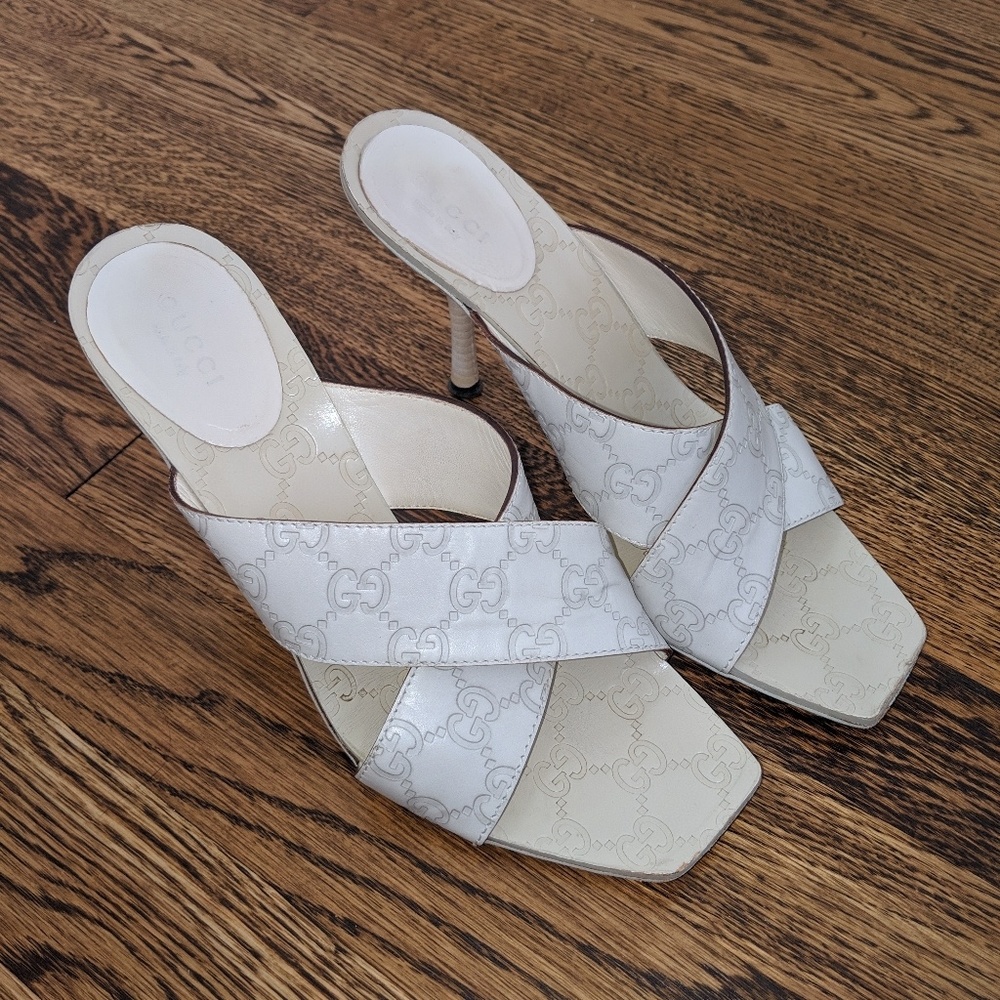 White Gucci sandals